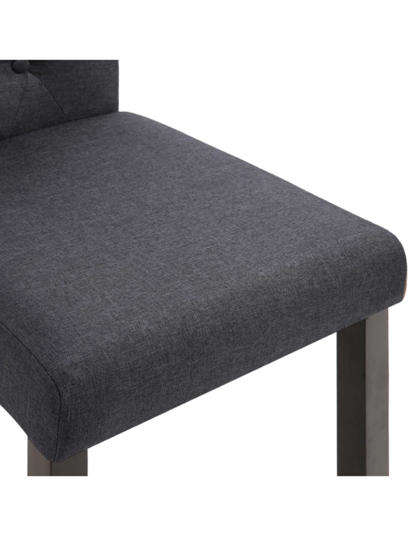 imagem de vidaXL Cadeiras de jantar 4 pcs tecido cinzento-escuro7