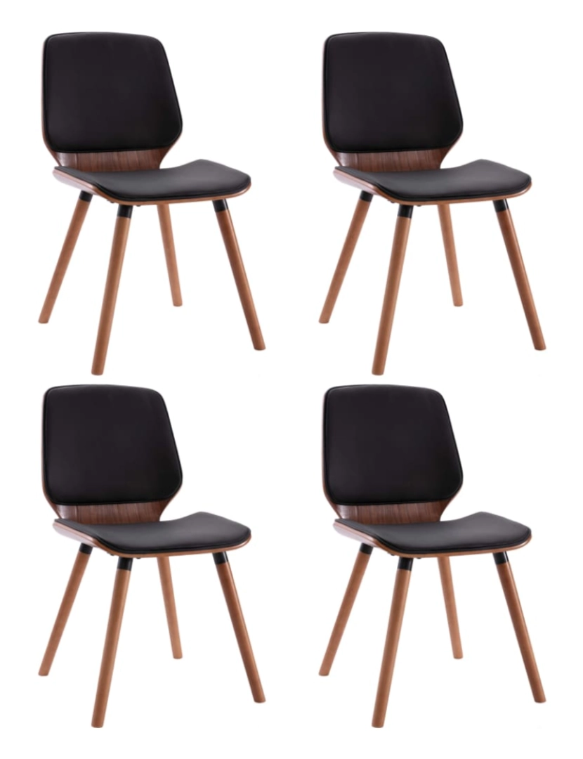 imagem de vidaXL Cadeiras de jantar 4 pcs couro artificial preto1