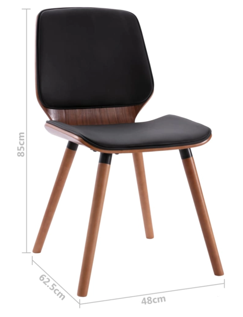 imagem de vidaXL Cadeiras de jantar 4 pcs couro artificial preto10