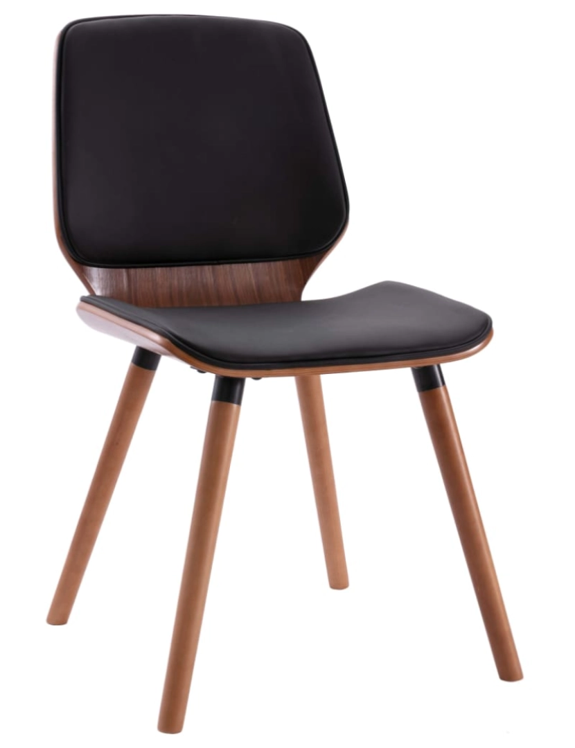 imagem de vidaXL Cadeiras de jantar 4 pcs couro artificial preto4