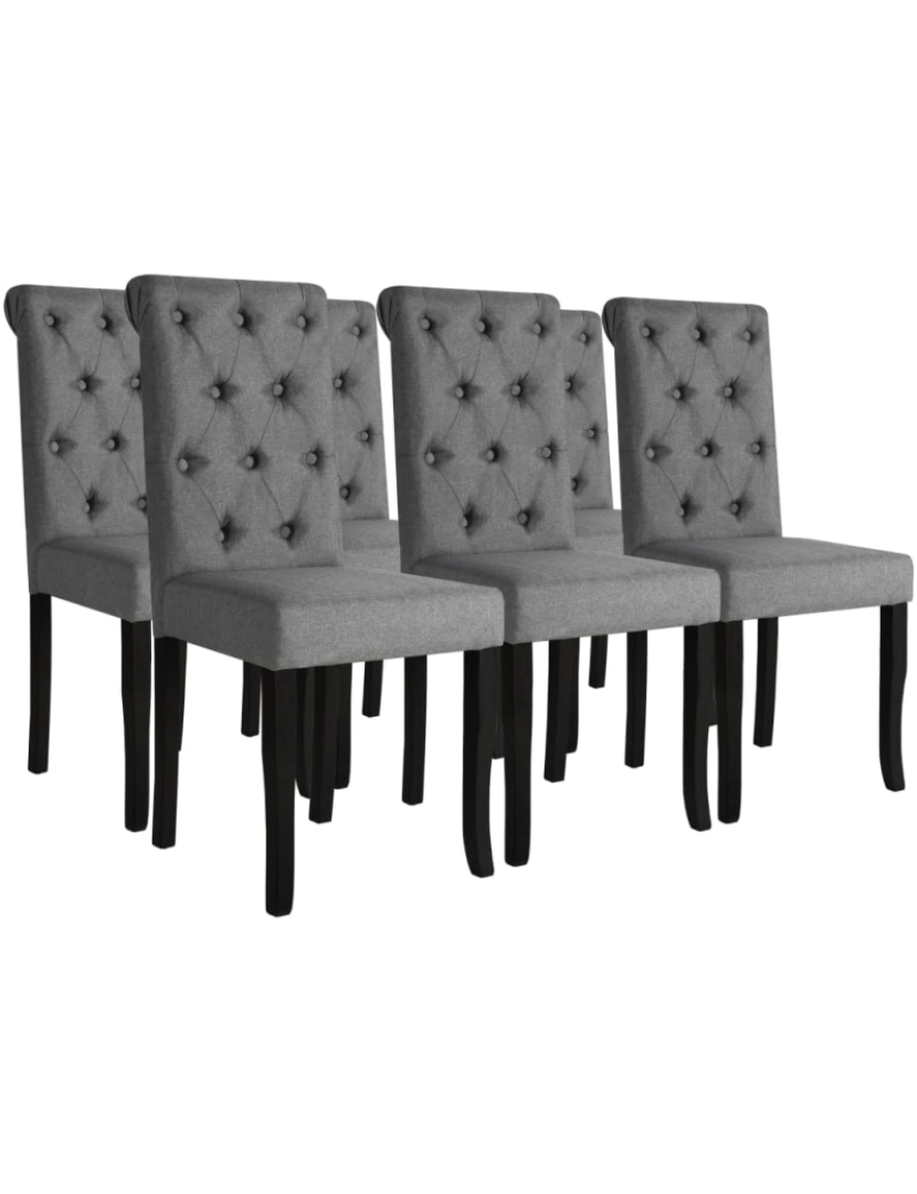 Vidaxl - vidaXL Cadeiras de jantar 6 pcs tecido cinzento-escuro