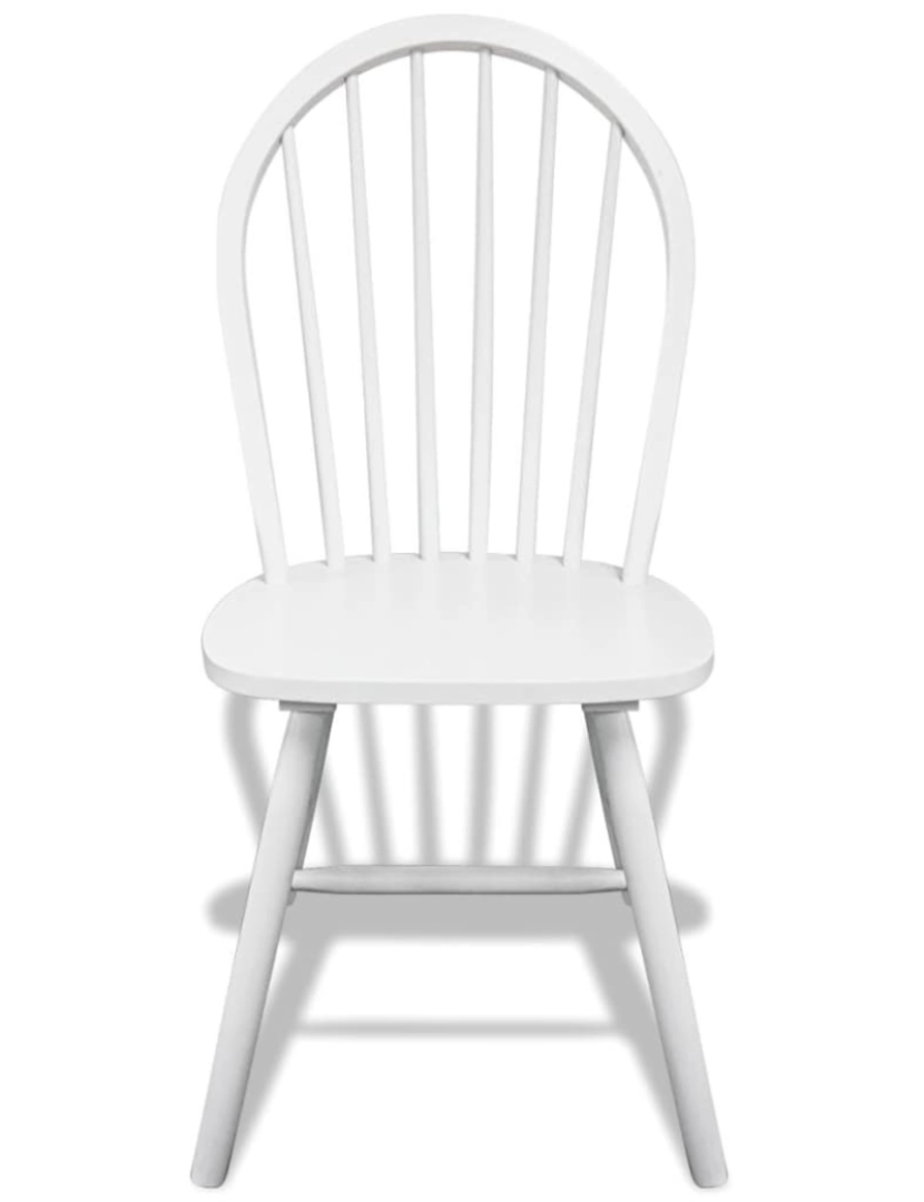 imagem de vidaXL Cadeiras de jantar 6 pcs seringueira maciça branco4