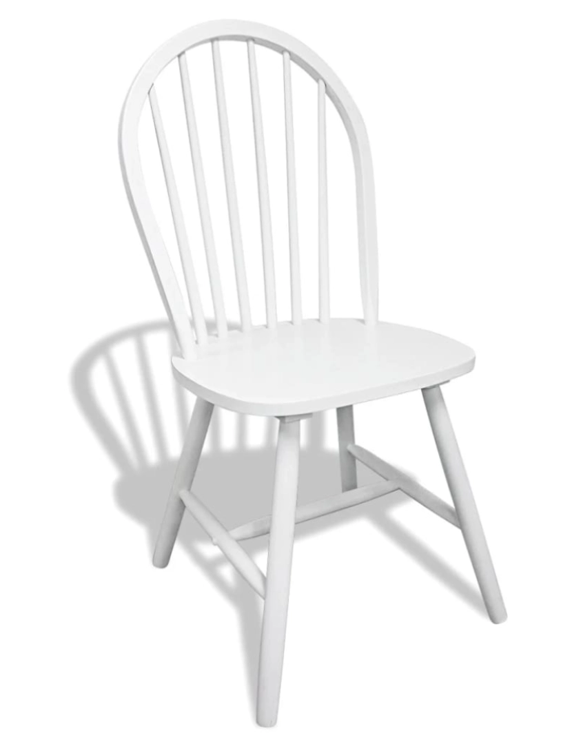 imagem de vidaXL Cadeiras de jantar 6 pcs seringueira maciça branco5