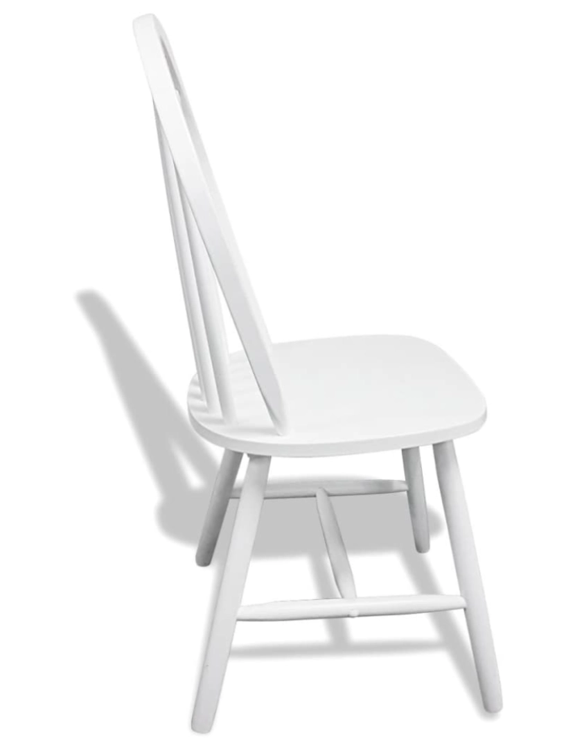 imagem de vidaXL Cadeiras de jantar 6 pcs seringueira maciça branco6