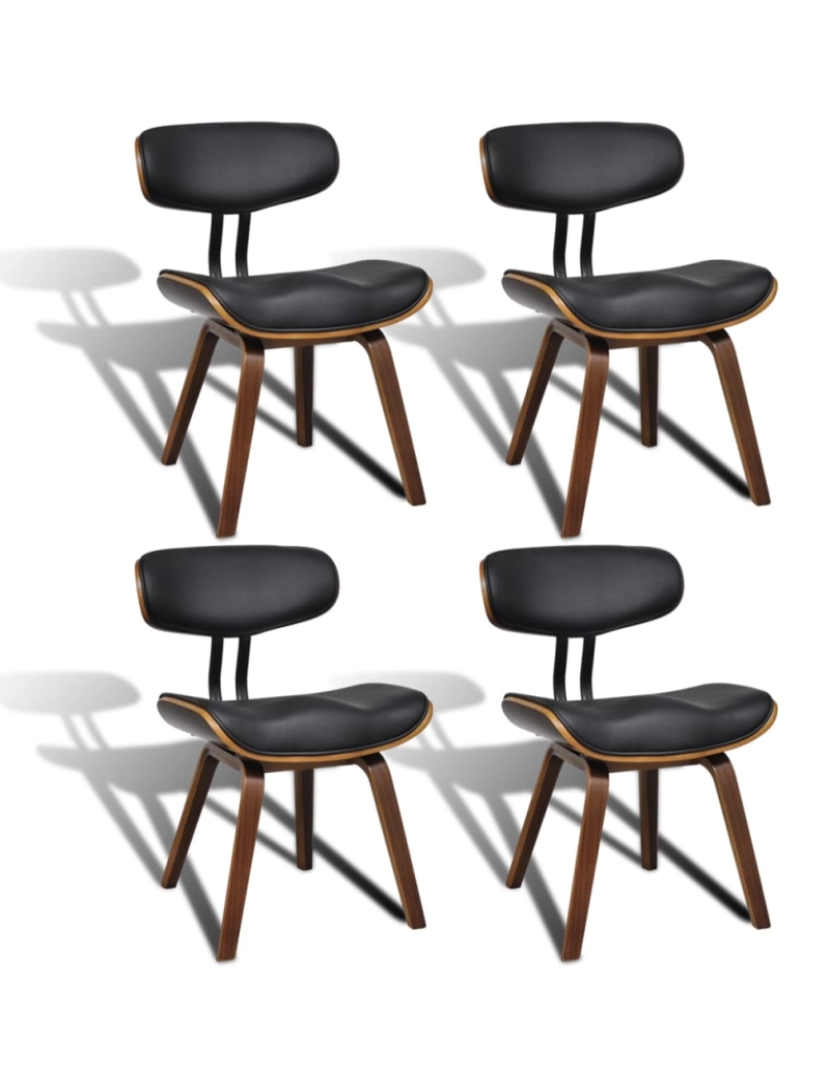 Vidaxl - vidaXL Cadeiras jantar 4 pcs madeira curvada e couro artificial