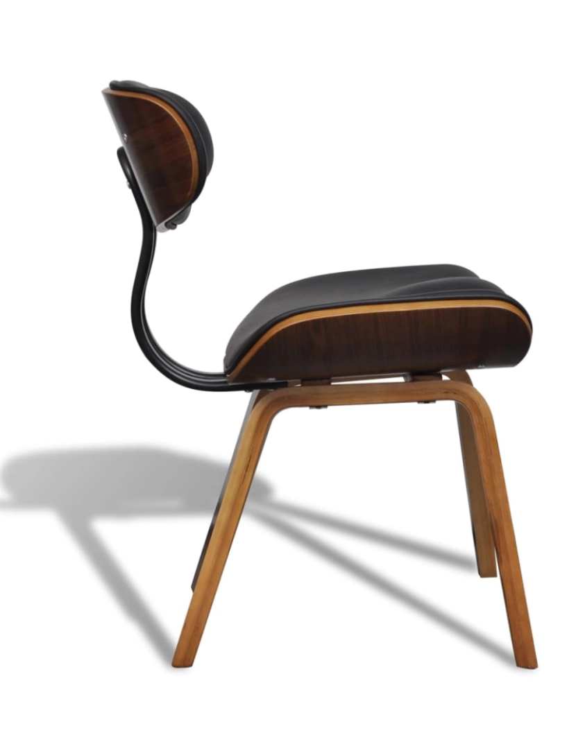 imagem de vidaXL Cadeiras jantar 4 pcs madeira curvada e couro artificial5