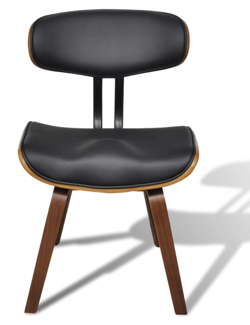 imagem de vidaXL Cadeiras jantar 4 pcs madeira curvada e couro artificial6