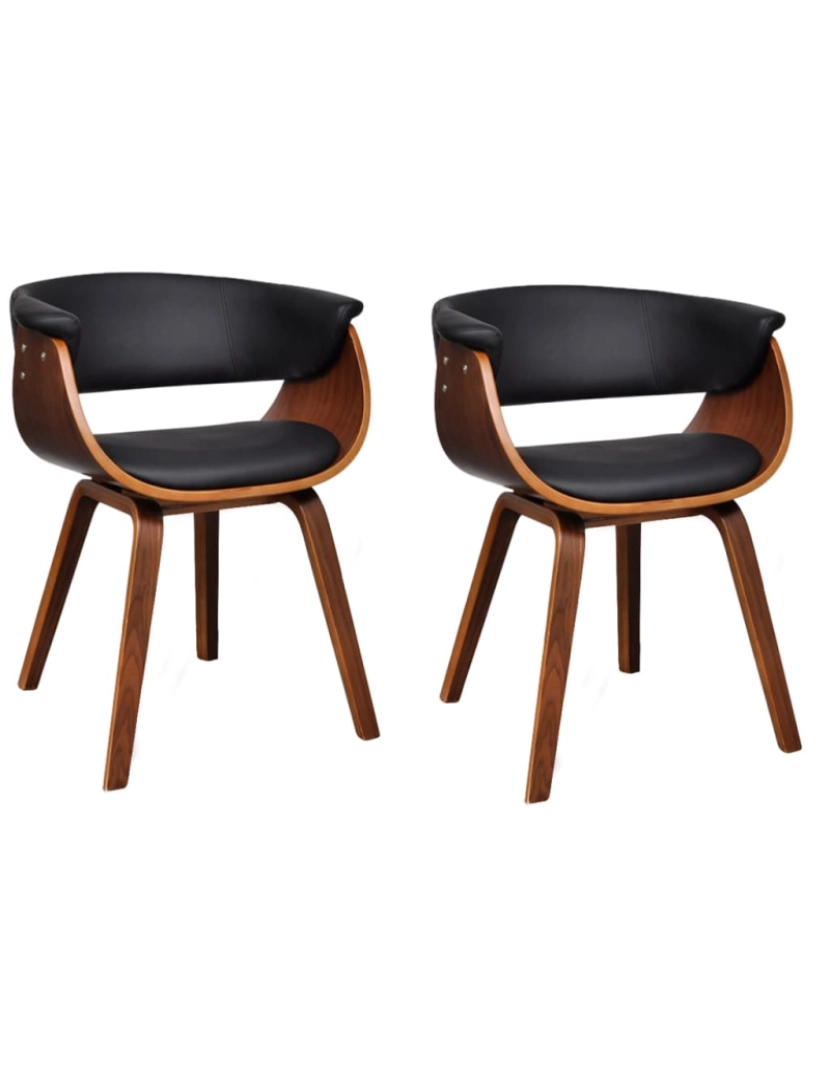 Vidaxl - vidaXL Cadeiras jantar 2 pcs madeira curvada e couro artificial