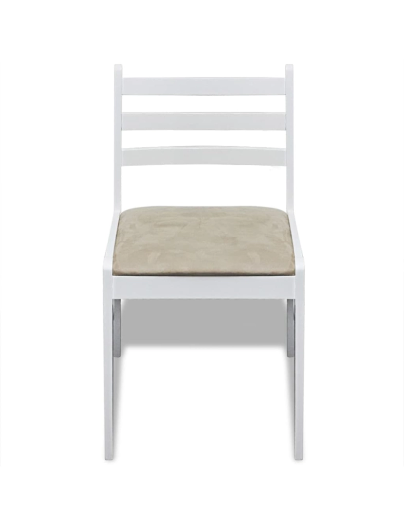 imagem de vidaXL Cadeiras de jantar 6 pcs madeira maciça branco e veludo4
