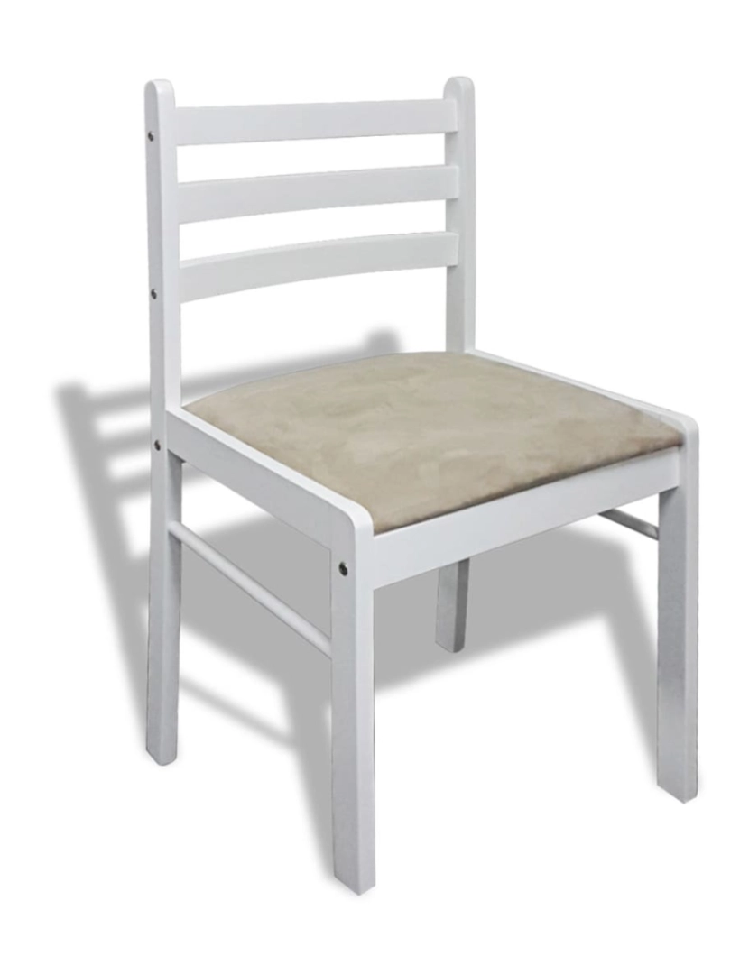 imagem de vidaXL Cadeiras de jantar 6 pcs madeira maciça branco e veludo5