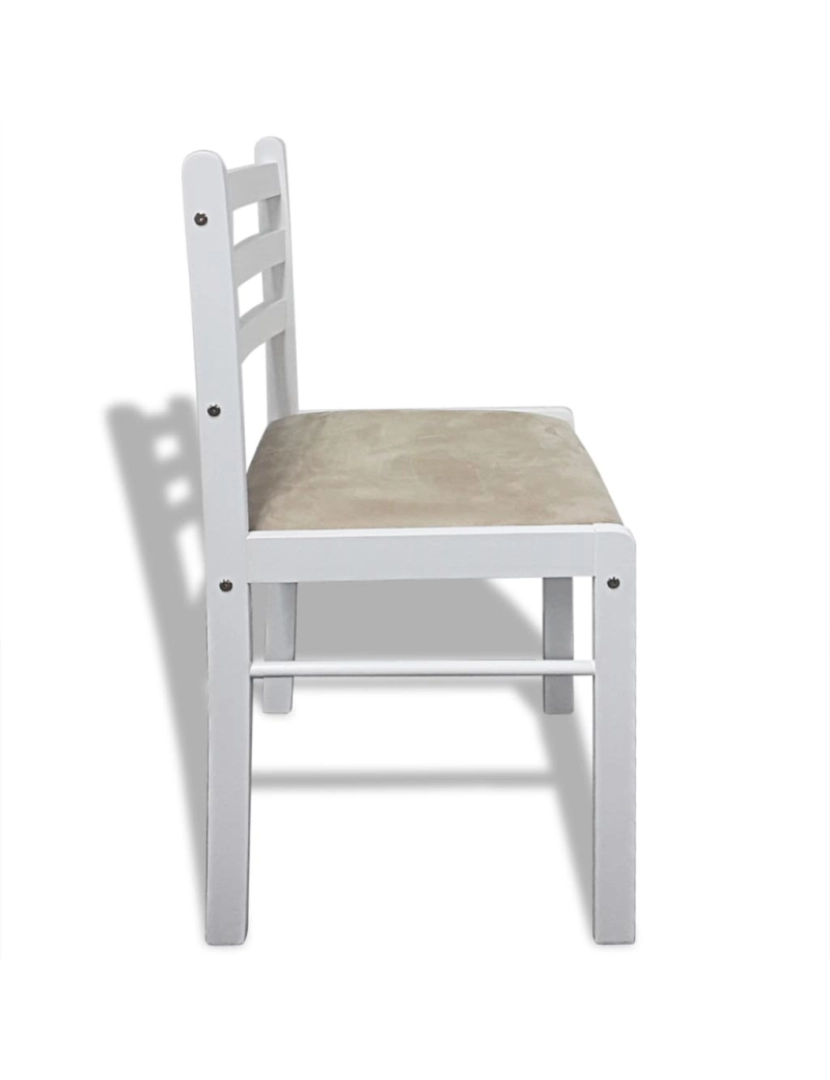 imagem de vidaXL Cadeiras de jantar 6 pcs madeira maciça branco e veludo6