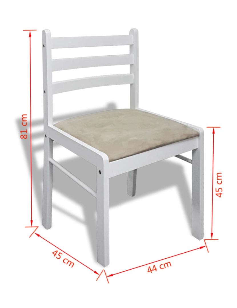 imagem de vidaXL Cadeiras de jantar 6 pcs madeira maciça branco e veludo7