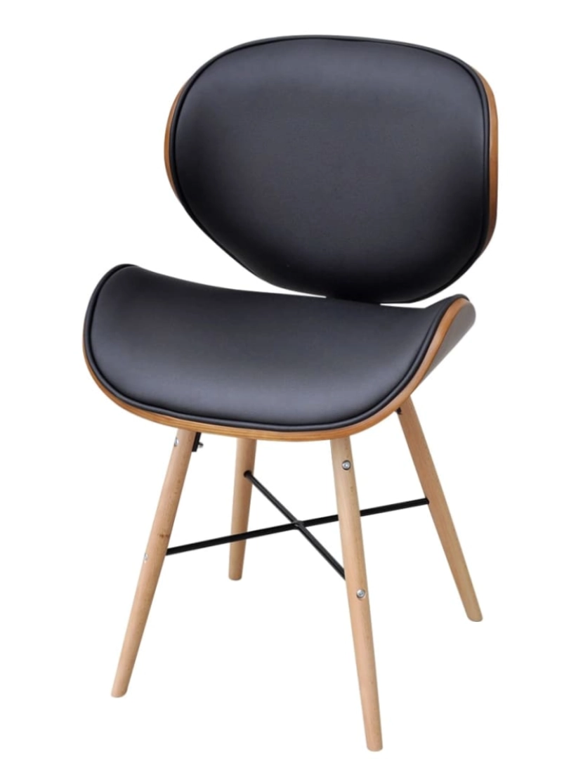 imagem de vidaXL Cadeiras de jantar 6 pcs madeira curvada e couro artificial3
