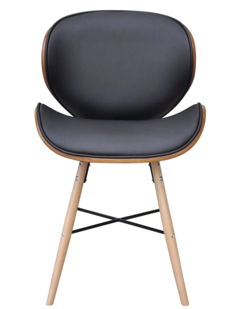 imagem de vidaXL Cadeiras de jantar 6 pcs madeira curvada e couro artificial4