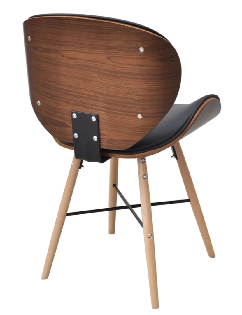imagem de vidaXL Cadeiras de jantar 6 pcs madeira curvada e couro artificial5