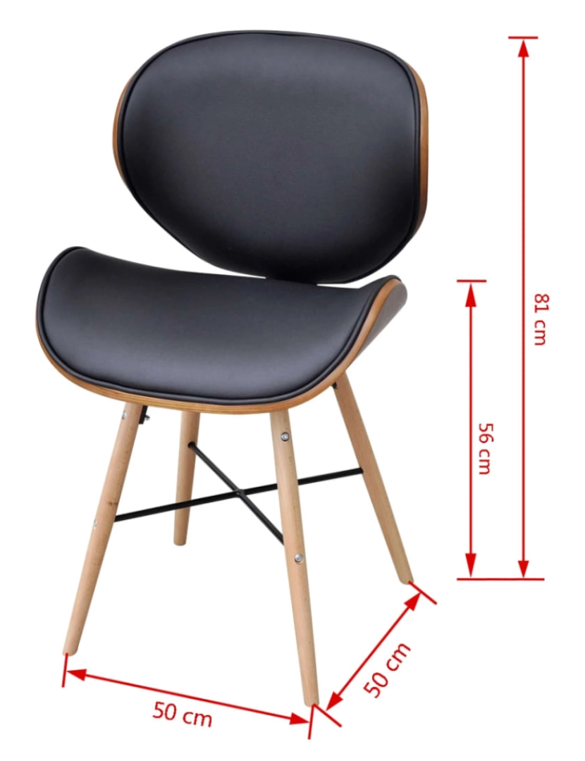 imagem de vidaXL Cadeiras de jantar 6 pcs madeira curvada e couro artificial7