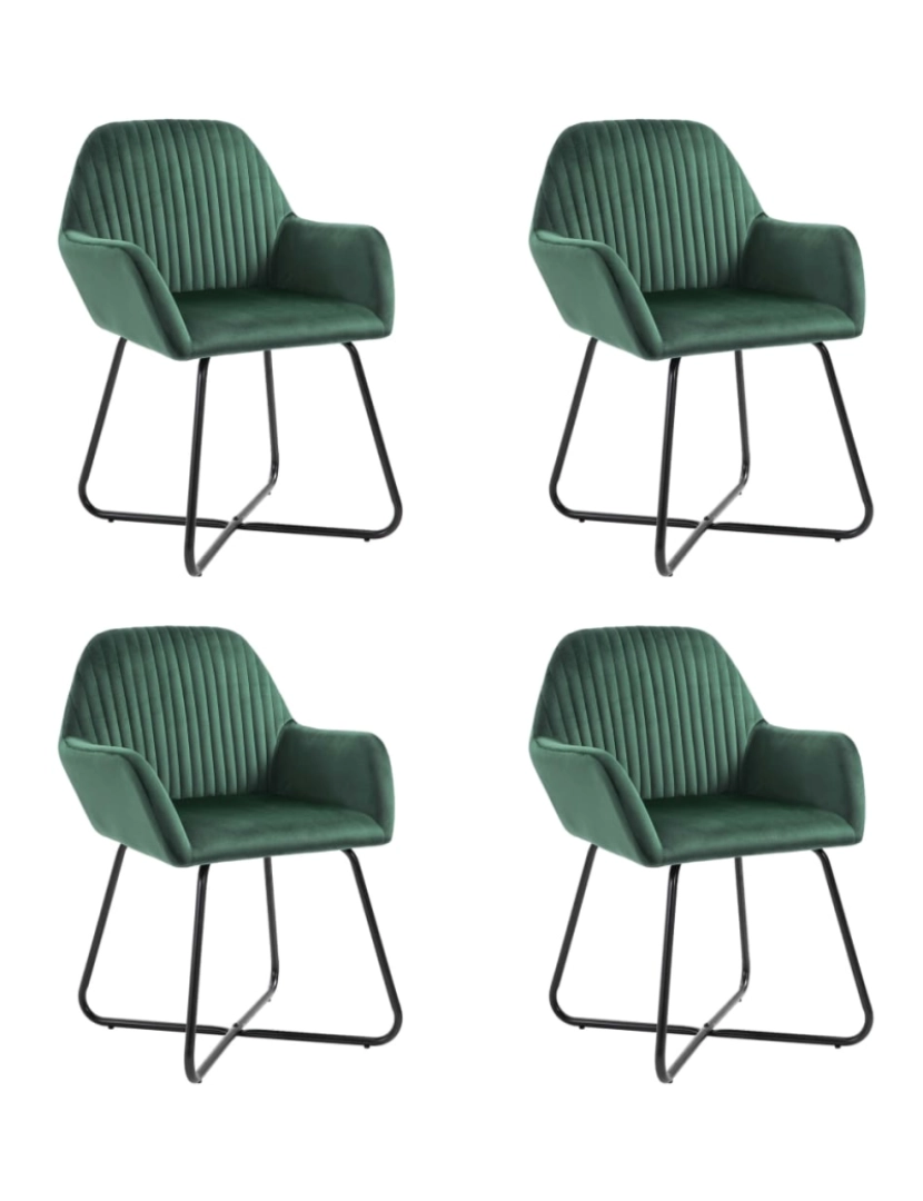 Vidaxl - vidaXL Cadeiras de jantar 4 pcs veludo verde