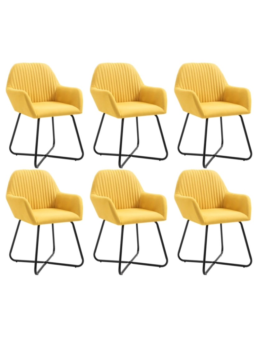 Vidaxl - vidaXL Cadeiras de jantar 6 pcs tecido amarelo