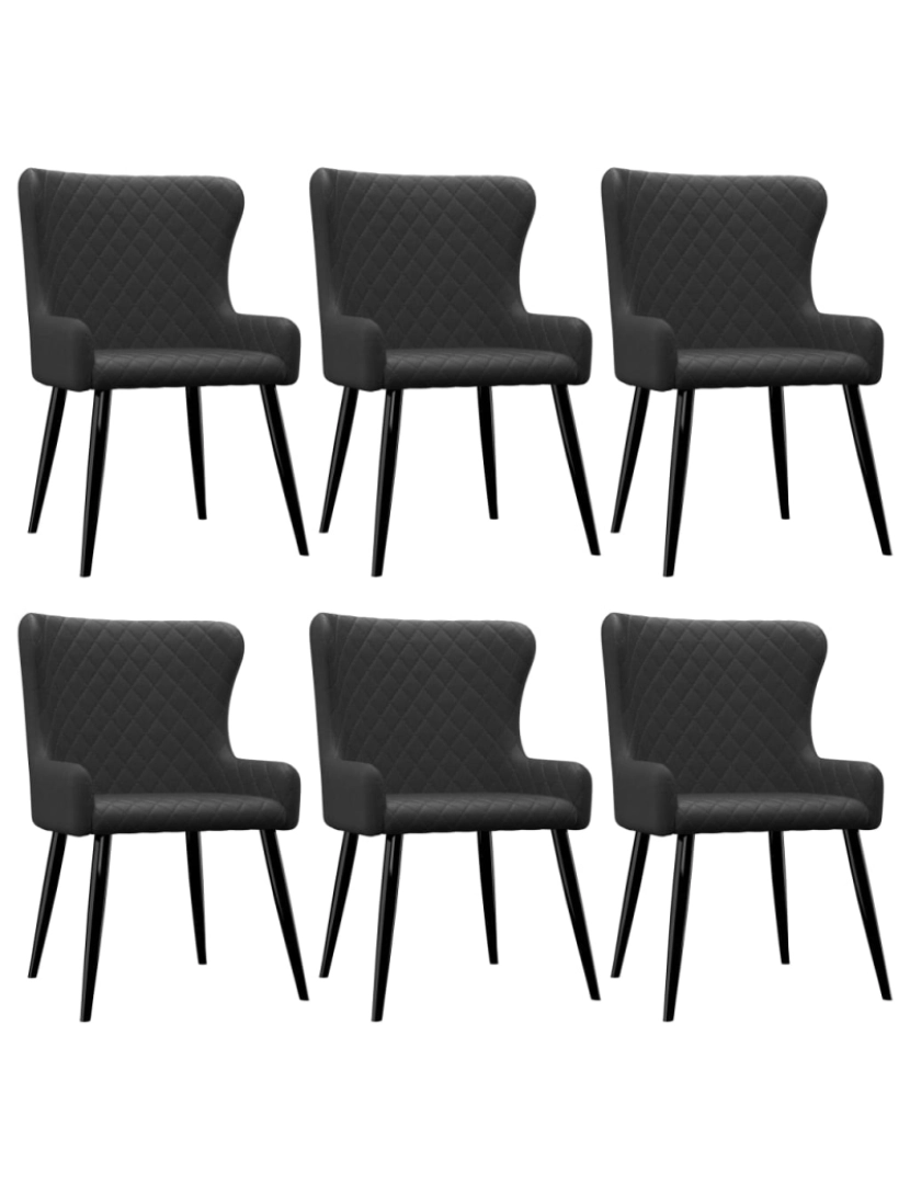 Vidaxl - vidaXL Cadeiras de jantar 6 pcs tecido preto
