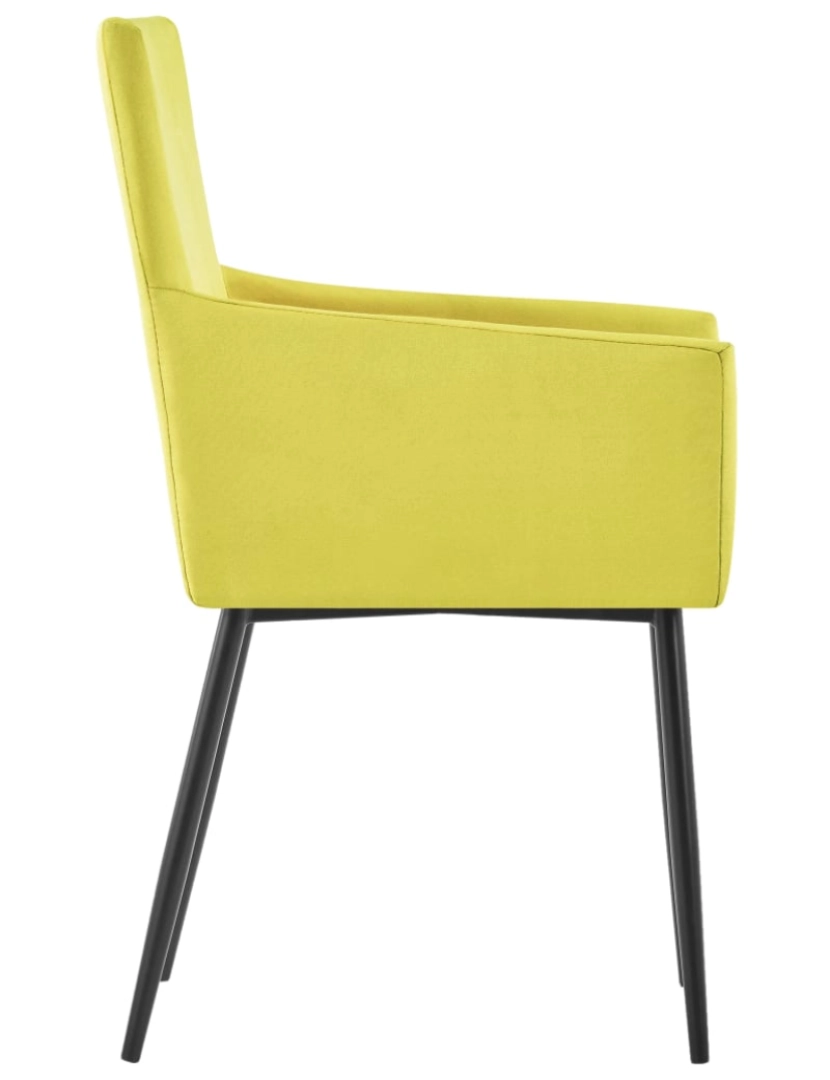 imagem de vidaXL Cadeiras de jantar com apoio de braços 4 pcs tecido amarelo5
