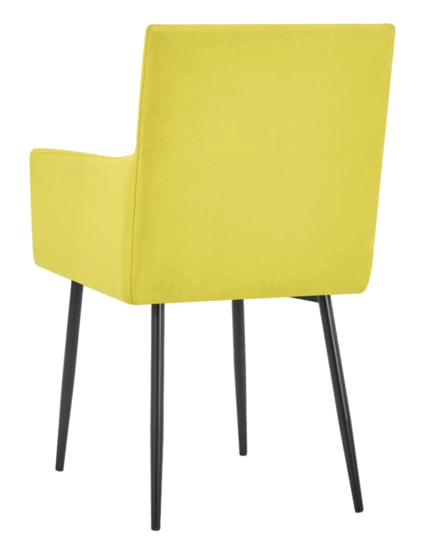 imagem de vidaXL Cadeiras de jantar com apoio de braços 4 pcs tecido amarelo6