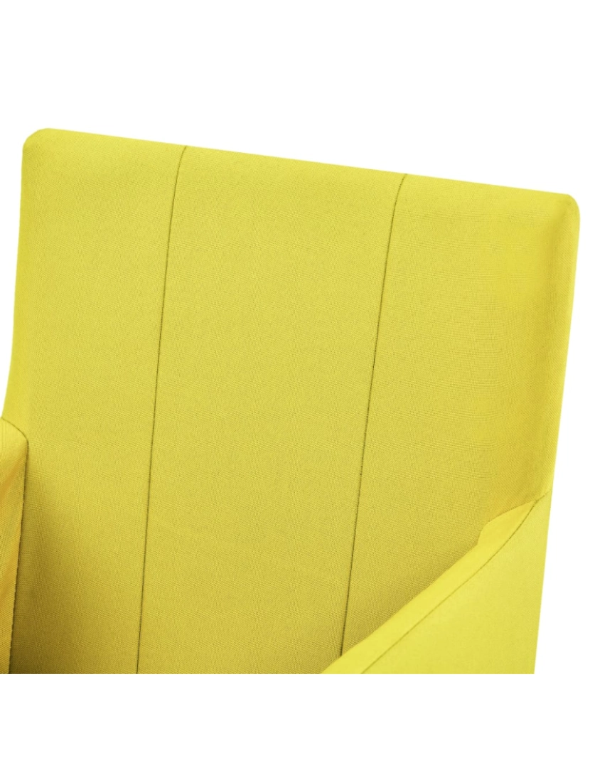 imagem de vidaXL Cadeiras de jantar com apoio de braços 4 pcs tecido amarelo7