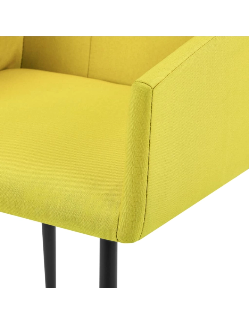 imagem de vidaXL Cadeiras de jantar com apoio de braços 4 pcs tecido amarelo8