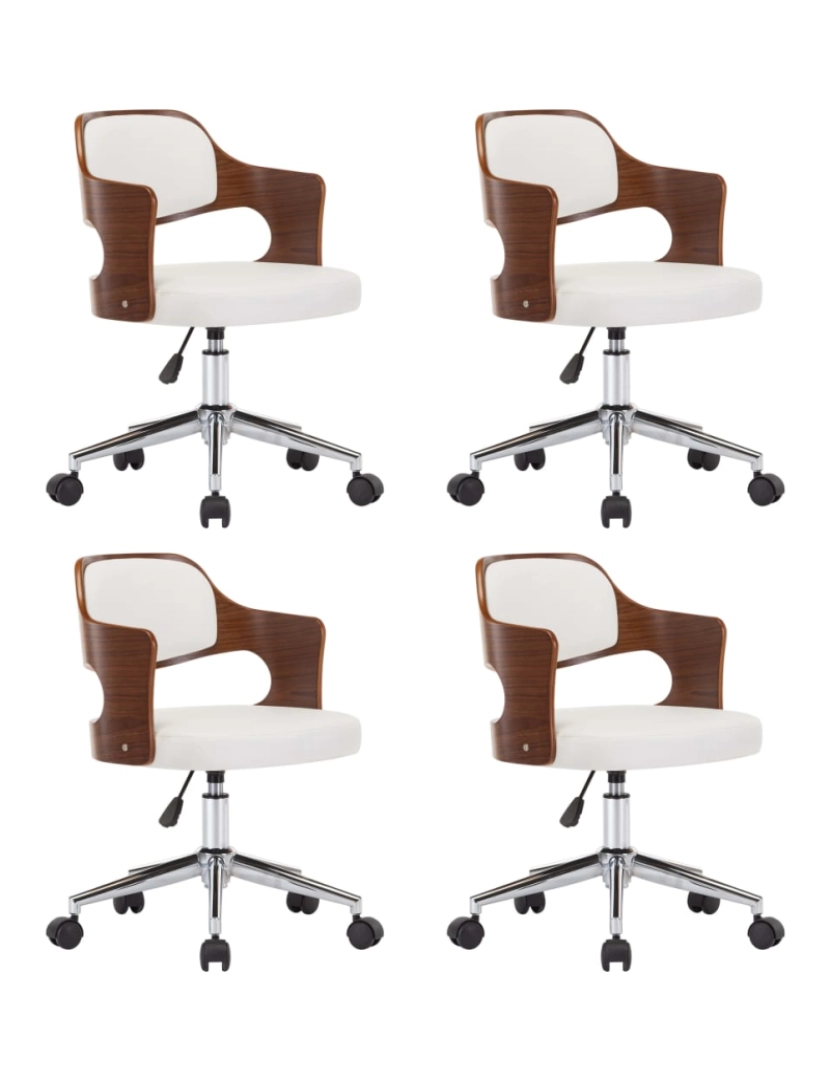 Vidaxl - vidaXL Cadeiras jantar 4 pcs madeira curvada e couro artificial branco