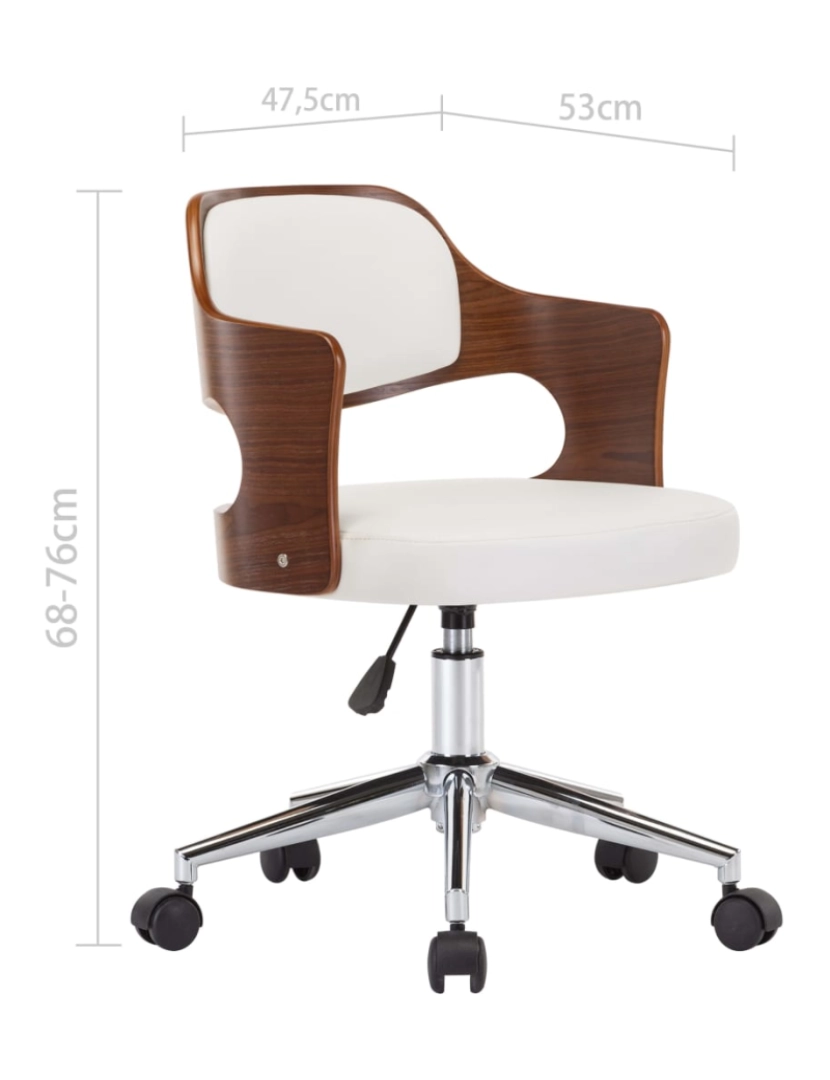 imagem de vidaXL Cadeiras jantar 4 pcs madeira curvada e couro artificial branco10