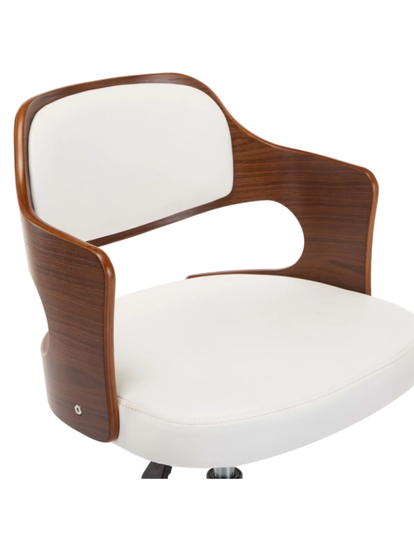 imagem de vidaXL Cadeiras jantar 4 pcs madeira curvada e couro artificial branco8