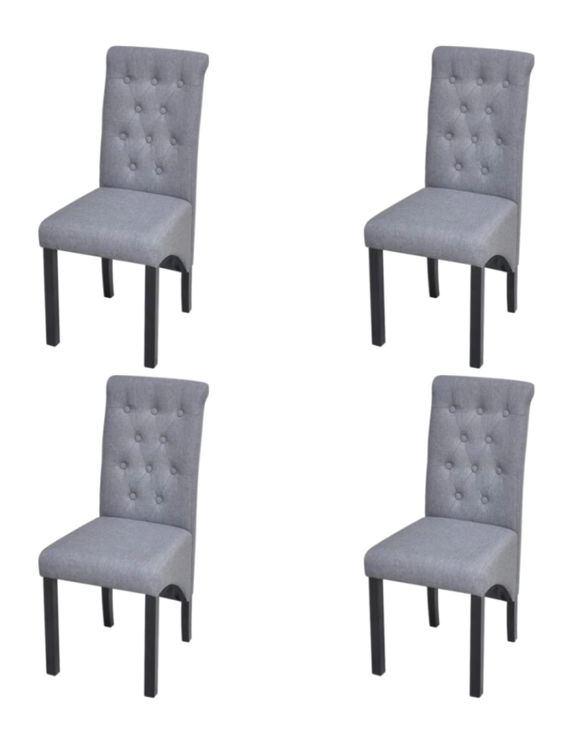 imagem de vidaXL Cadeiras de jantar 4 pcs tecido cinzento-claro1