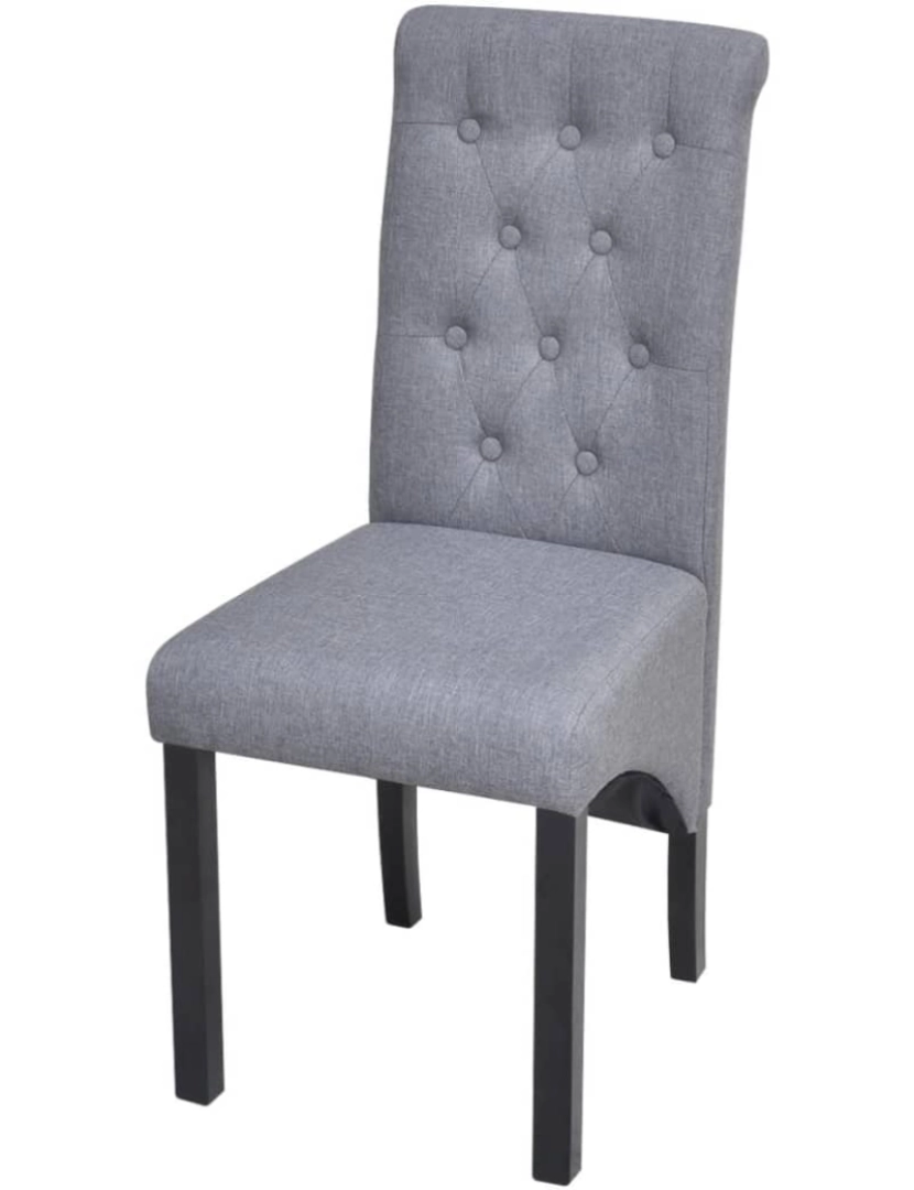 imagem de vidaXL Cadeiras de jantar 4 pcs tecido cinzento-claro4
