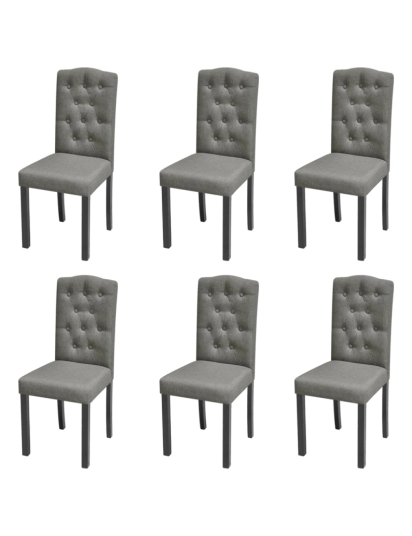 imagem de vidaXL Cadeiras de jantar 6 pcs tecido cinzento1