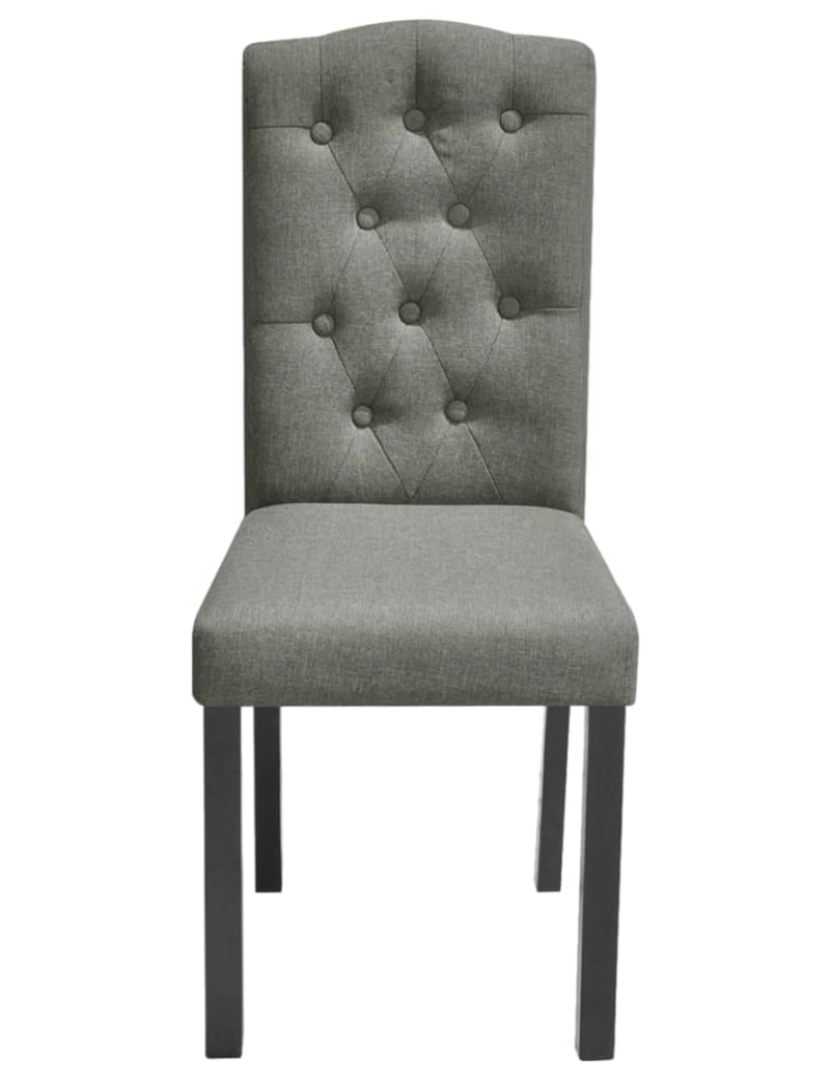 imagem de vidaXL Cadeiras de jantar 6 pcs tecido cinzento3