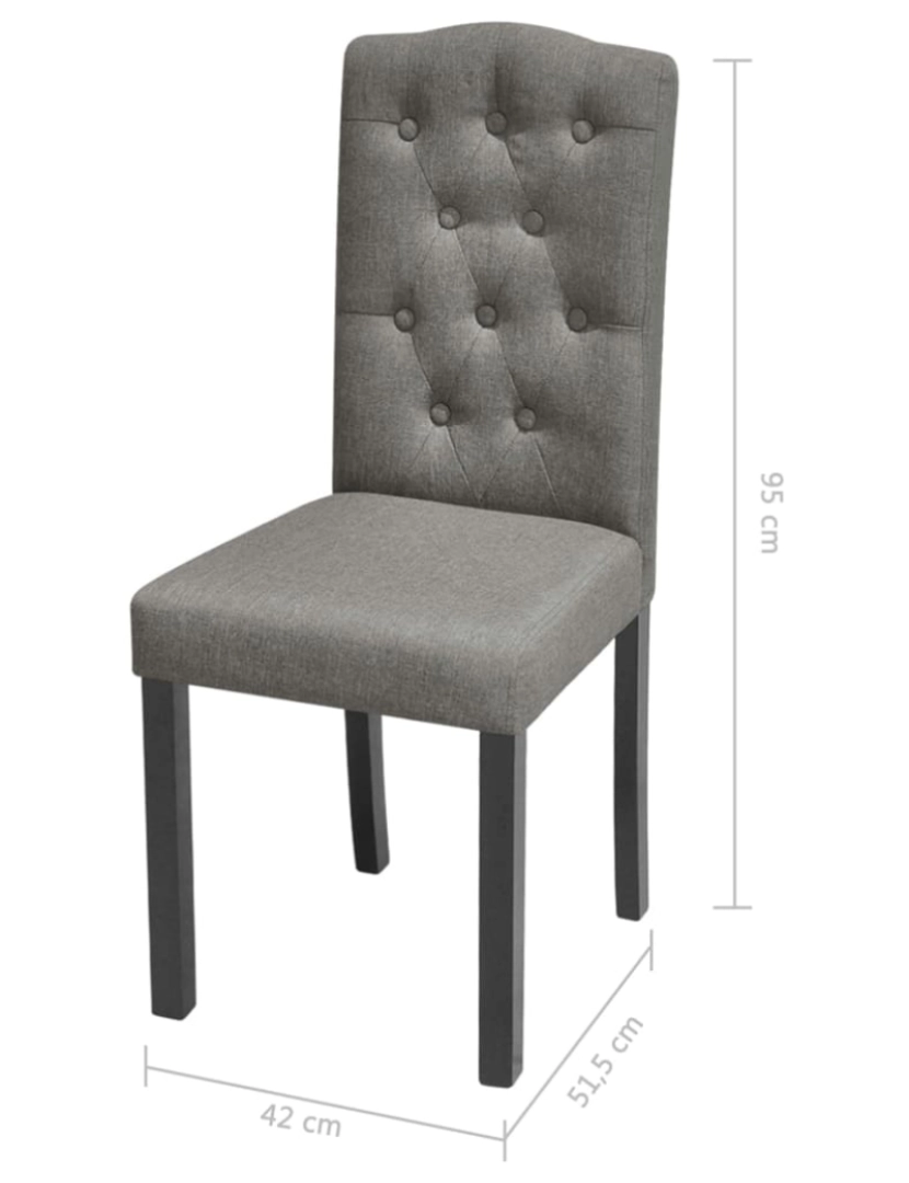 imagem de vidaXL Cadeiras de jantar 6 pcs tecido cinzento8
