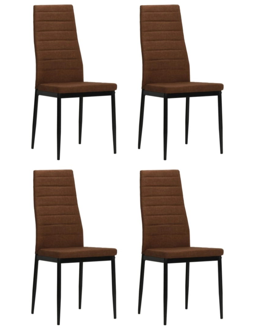 imagem de vidaXL Cadeiras de jantar 4 pcs tecido castanho1