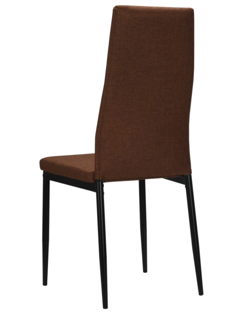 imagem de vidaXL Cadeiras de jantar 4 pcs tecido castanho6