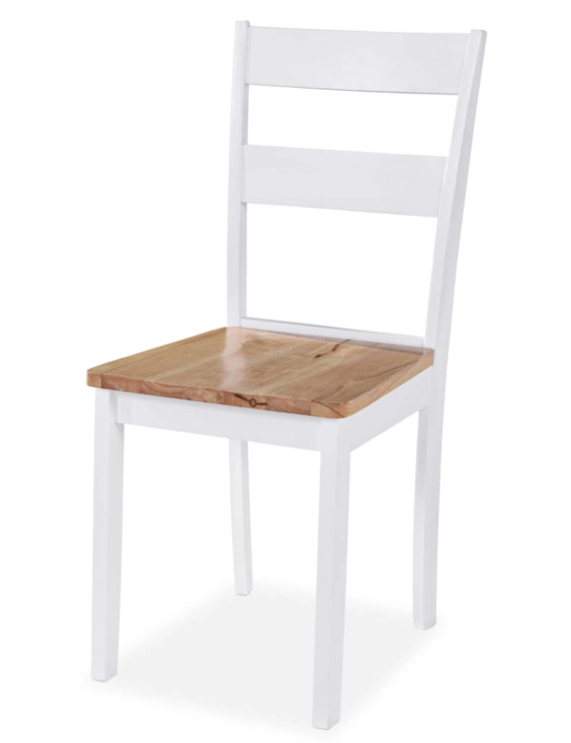 imagem de vidaXL Cadeiras de jantar 6 pcs madeira seringueira maciça branca3