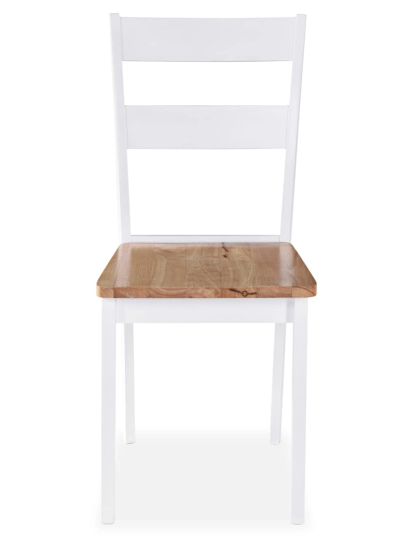 imagem de vidaXL Cadeiras de jantar 6 pcs madeira seringueira maciça branca4