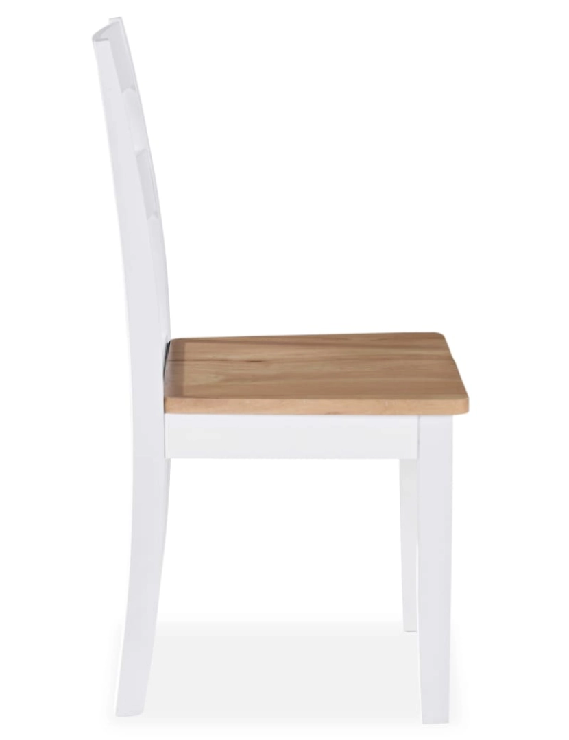 imagem de vidaXL Cadeiras de jantar 6 pcs madeira seringueira maciça branca5