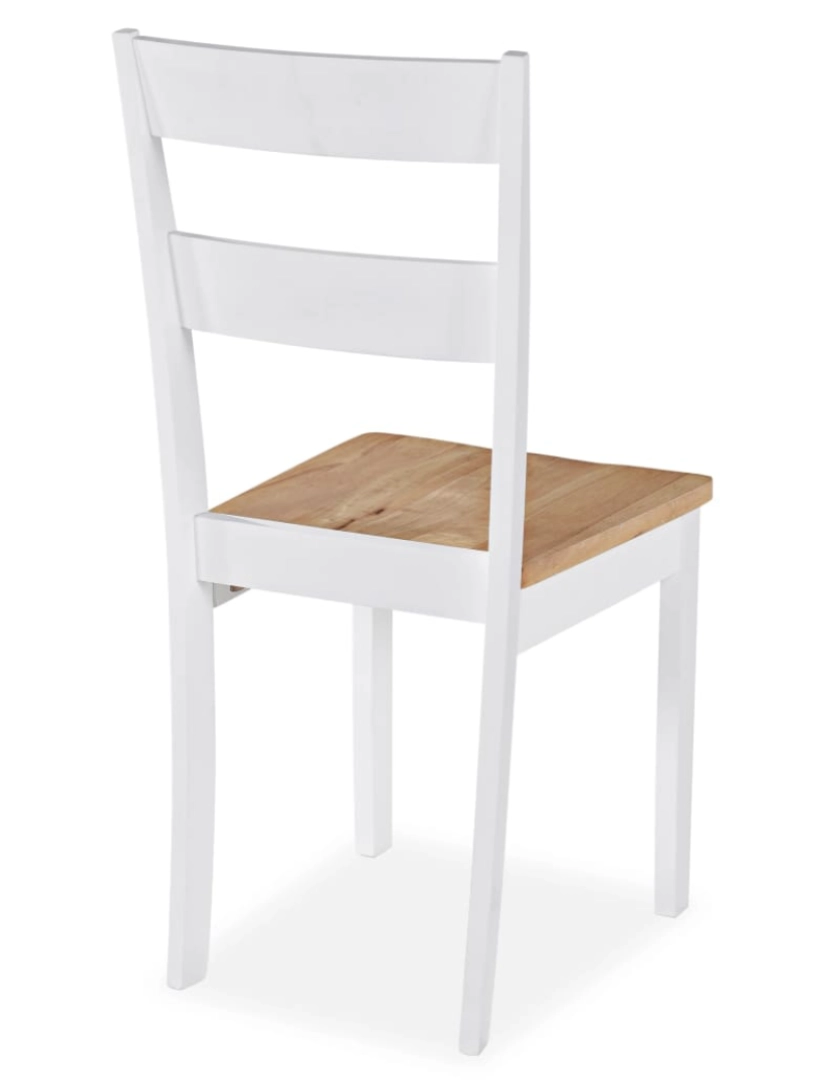 imagem de vidaXL Cadeiras de jantar 6 pcs madeira seringueira maciça branca6