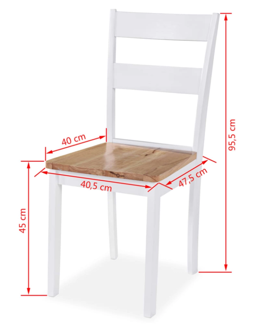 imagem de vidaXL Cadeiras de jantar 6 pcs madeira seringueira maciça branca7