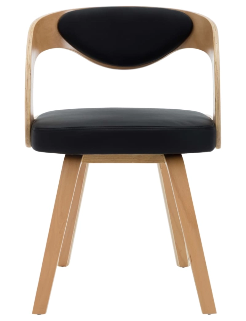 imagem de vidaXL Cadeiras jantar 4 pcs madeira curvada e couro artificial preto5