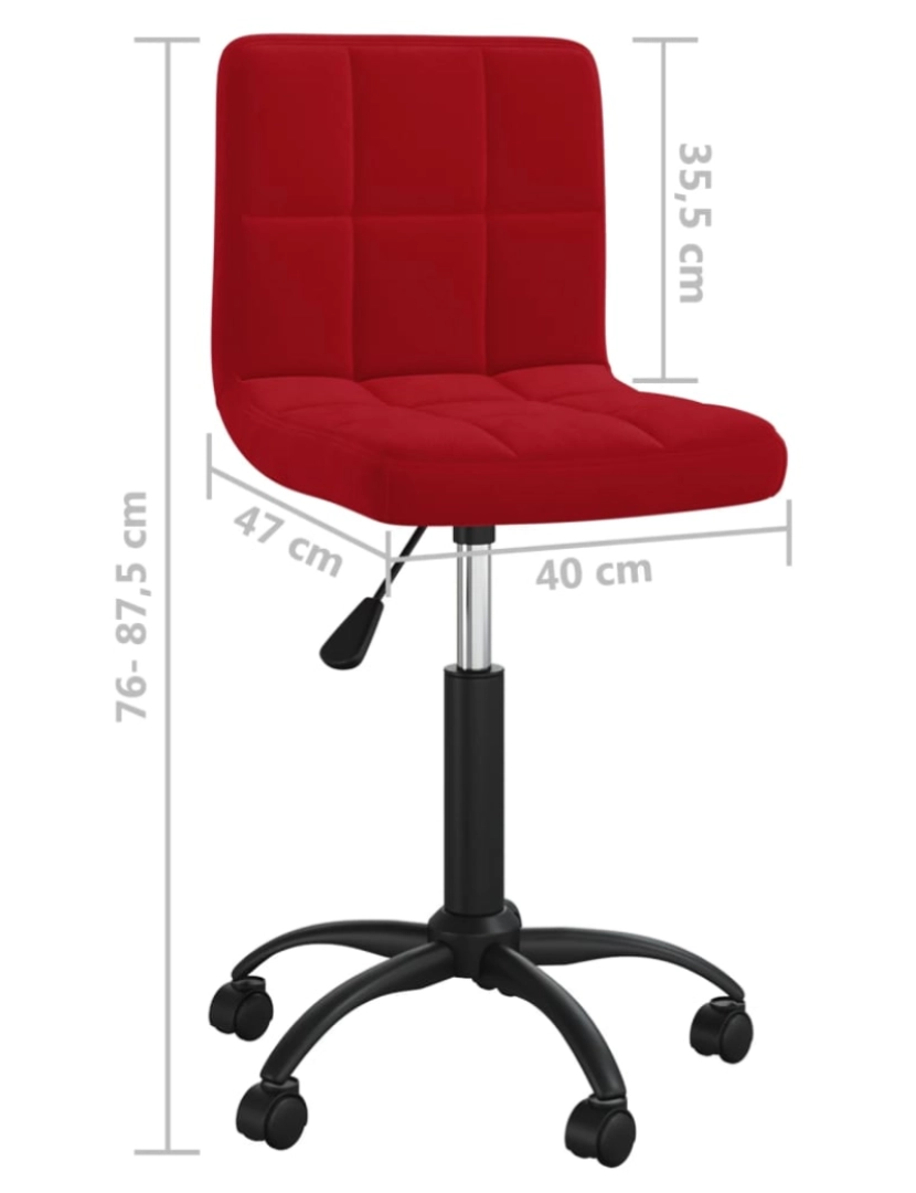 imagem de vidaXL Cadeiras de jantar giratórias 4 pcs veludo vermelho tinto9