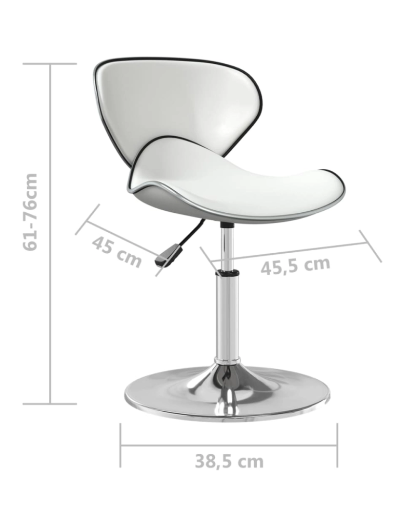 imagem de vidaXL Cadeira de jantar couro artificial branco9