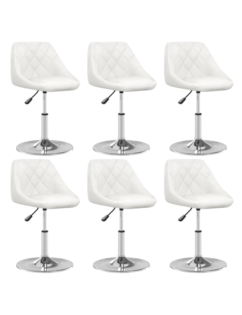 imagem de vidaXL Cadeiras de jantar 6 pcs couro artificial branco2