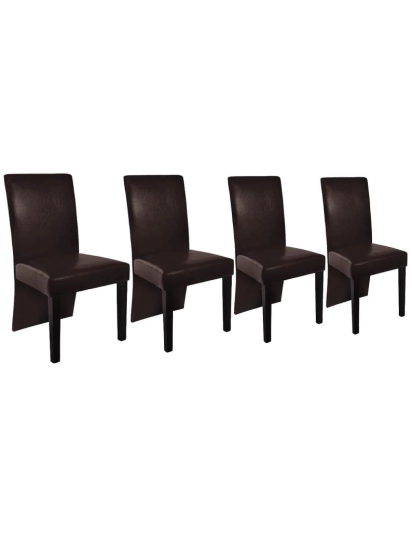 Vidaxl - vidaXL Cadeiras de jantar 4 pcs couro artificial castanho-escuro