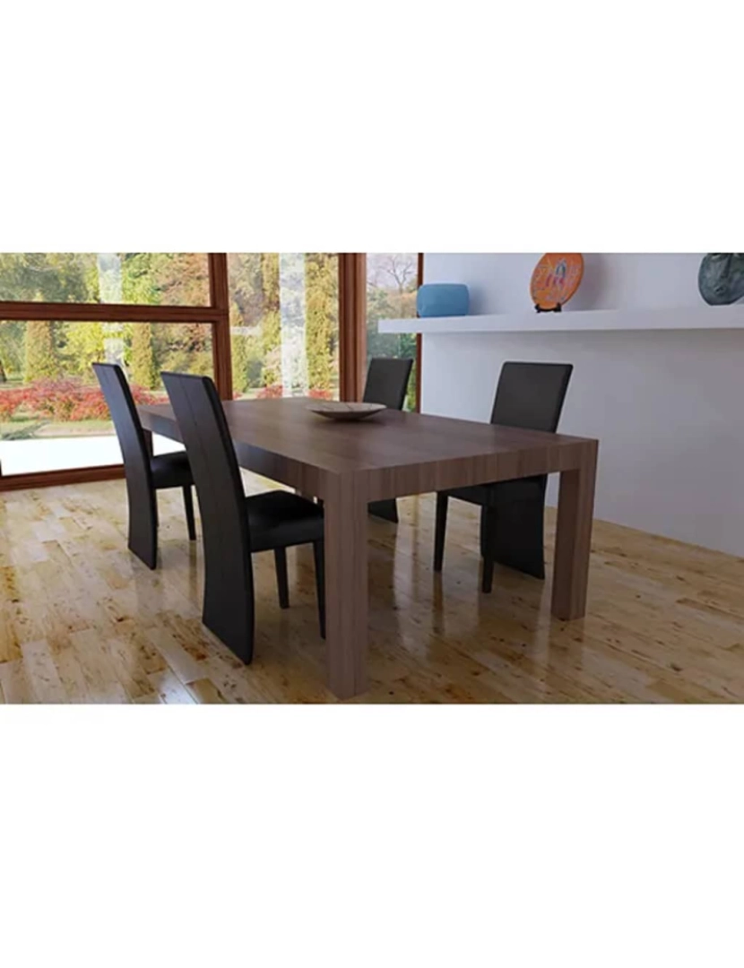 imagem de vidaXL Cadeiras de jantar 4 pcs couro artificial castanho-escuro2