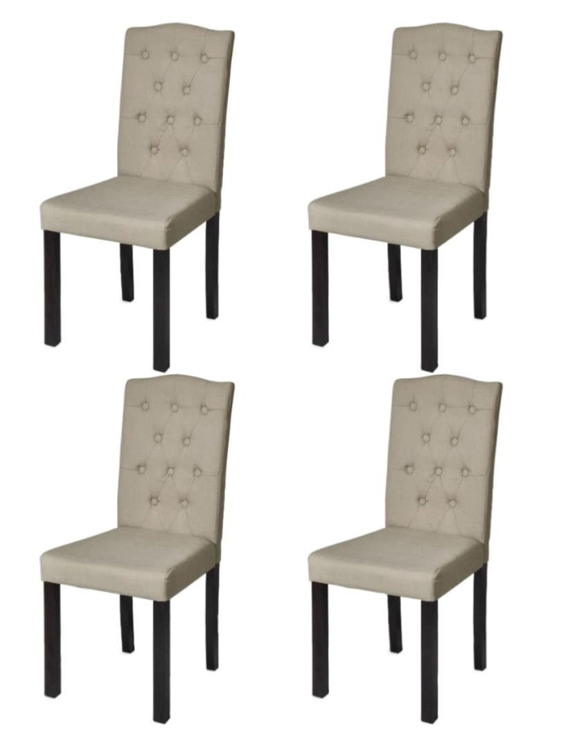 imagem de vidaXL Cadeiras de jantar 4 pcs tecido cor camel1