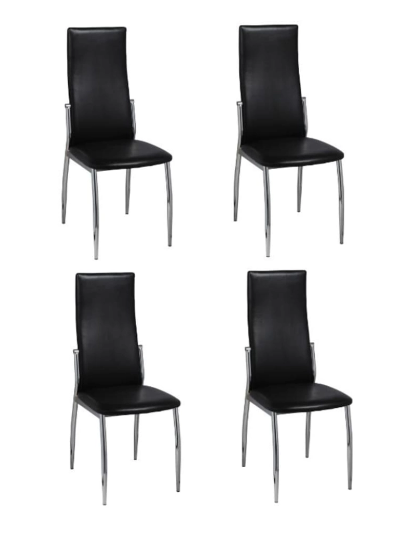 imagem de vidaXL Cadeiras de jantar 4 pcs couro artificial preto1